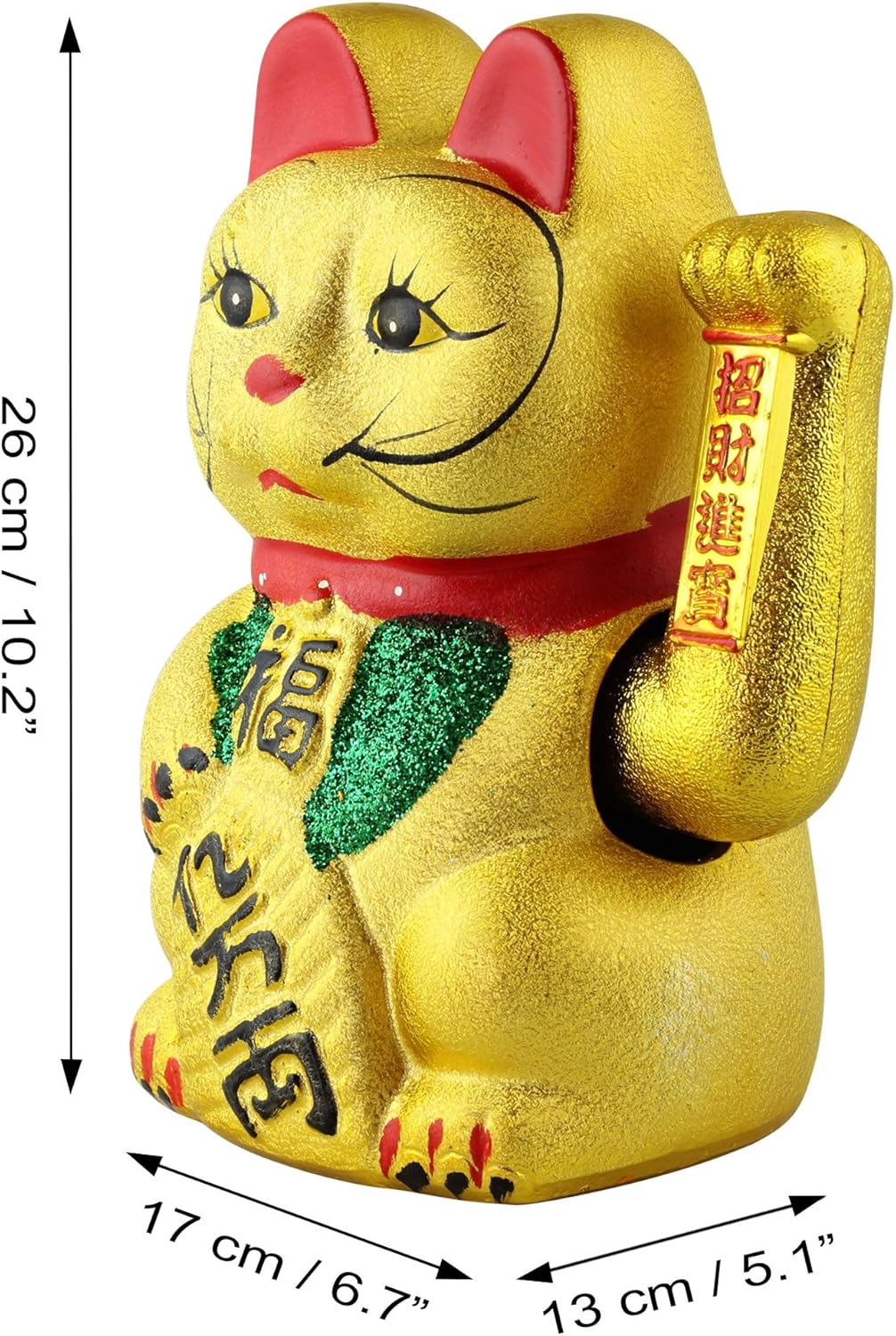 Superfreak Glückskatze - Maneki-Neko - Winkekatze aus Keramik - 26 cm - Gold, 26 cm