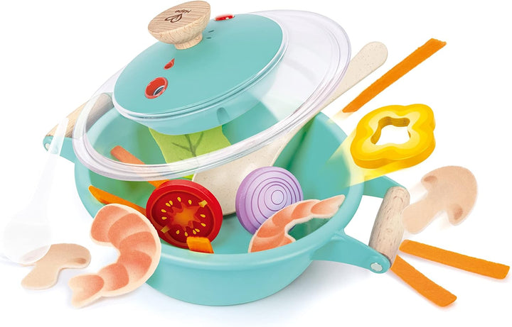 Hape Kleiner Küchenchef Dampfgarer - Küchenzubehör und Kochspielzeug, Dampfgarer mit realistischem S