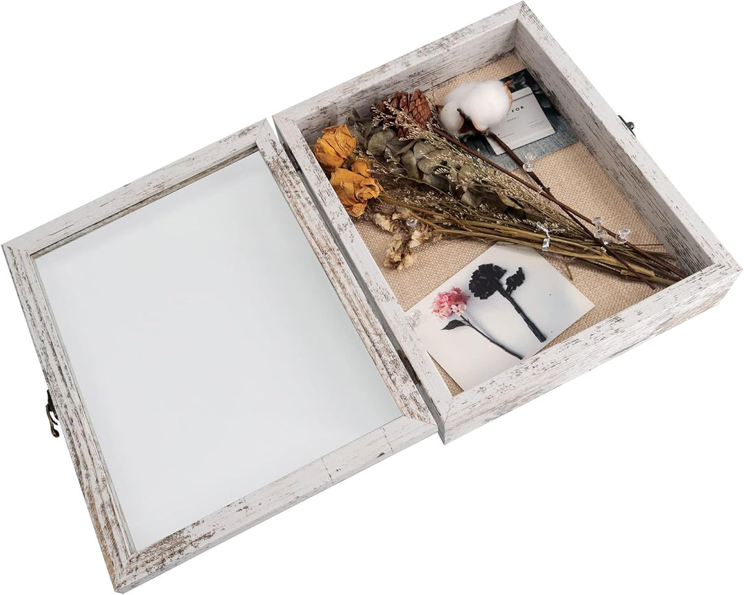 GraduatePro 3D bilderrahmen 20x25 zum befüllen schaukasten Wand für Weiss Objektrahmen Hochzeit Box