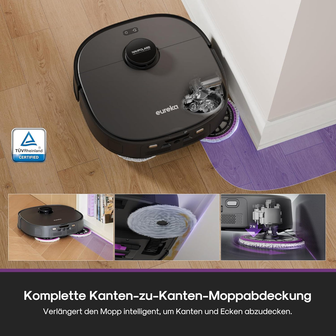 Eureka J15 Evo Ultra Saugroboter mit Wischfunktion Absaugstation, 22000 Pa Saugkraft, Automatische W