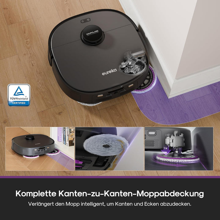 Eureka J15 Evo Ultra Saugroboter mit Wischfunktion Absaugstation, 22000 Pa Saugkraft, Automatische W