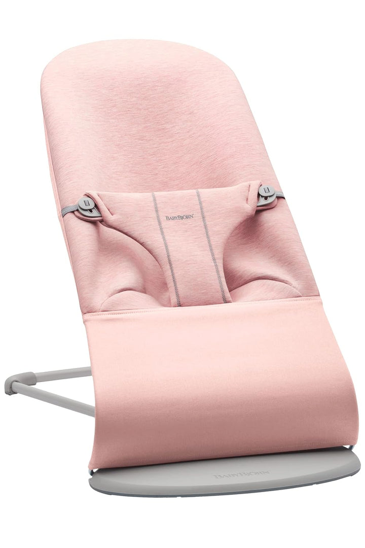 BabyBjörn Babywippe Bliss, Hellgrauer Rahmen, 3D-Jersey, Hellrosa Hellrosa 1 Stück (1er Pack), Hellr
