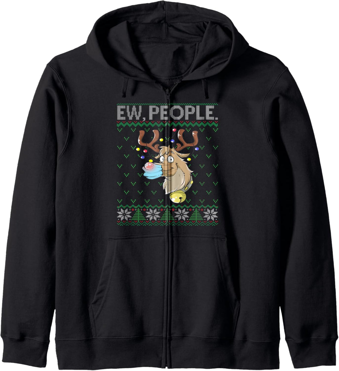 Ew People Rudolph Face Mask | Funny Reindeer Ugly Christmas Kapuzenjacke