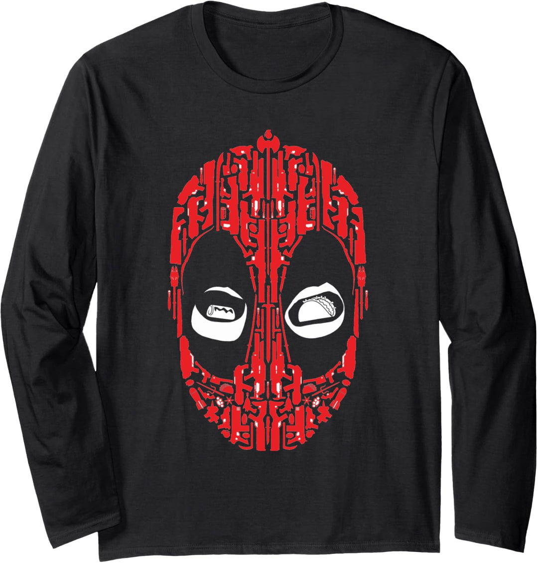 Marvel Deadpool Wade Wilson Taco Eyes Langarmshirt