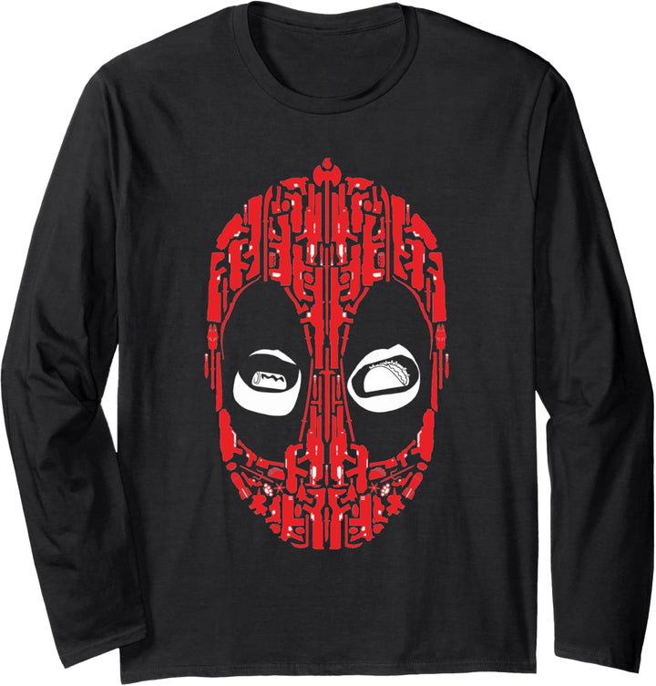 Marvel Deadpool Wade Wilson Taco Eyes Langarmshirt