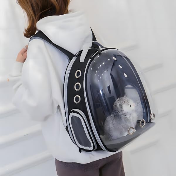 Retoo Katzenrucksack Hunderucksack mit Vornes Transparentes Fenster und Reissverschluss, 42x35x25cm,
