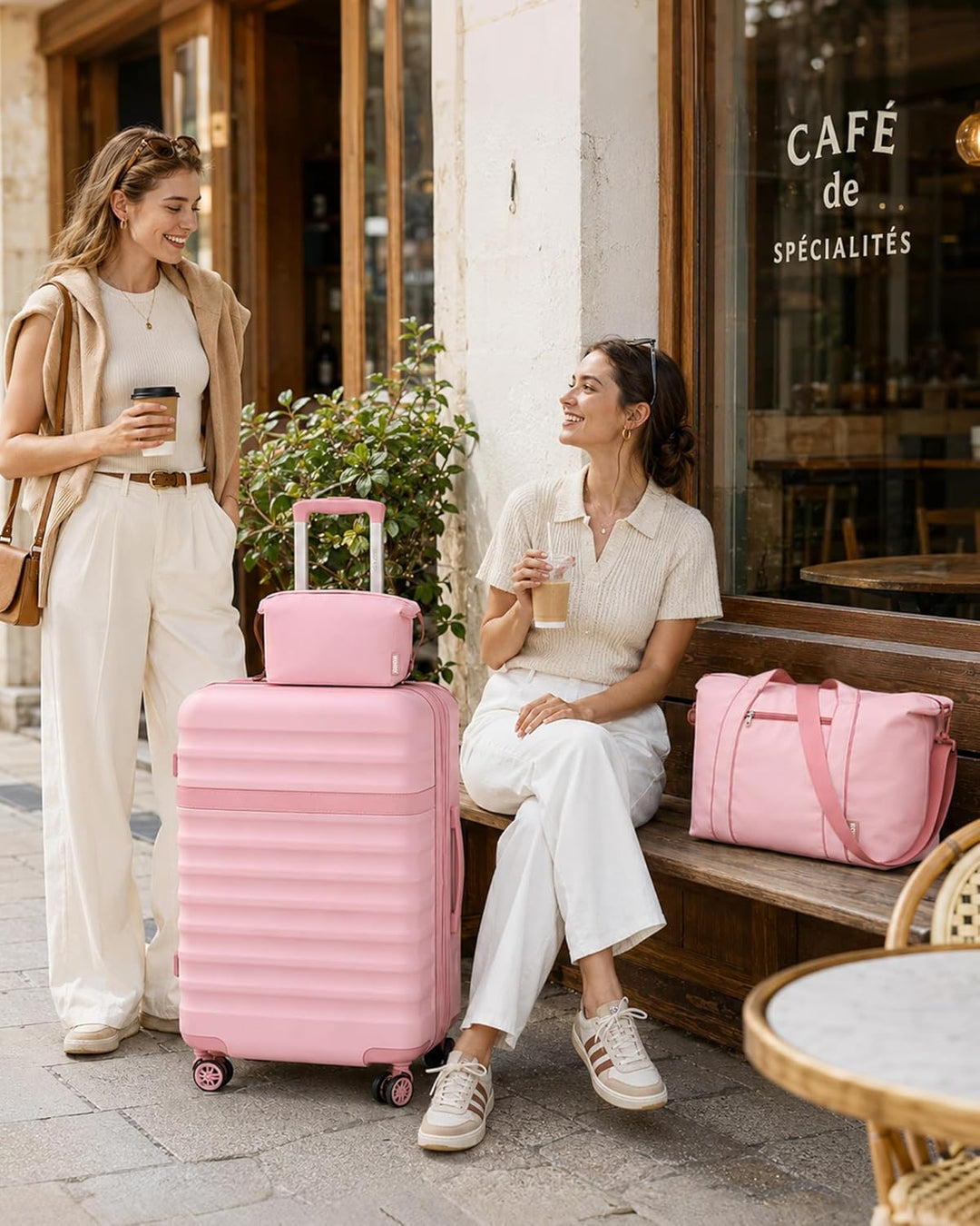 KONO Koffer Set 5-teilig Hartschalenkoffer ABS+PC, Handgepäck/Mittel/Gross Reisekoffer mit TSA Schlo
