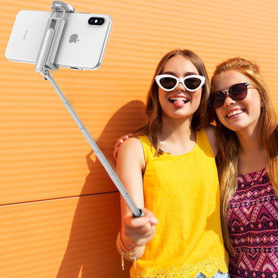 ATUMTEK Bluetooth Selfiestick Stativ, Mini Erweiterbar 3 in 1 Selfie Stange aus Aluminium mit Kabell