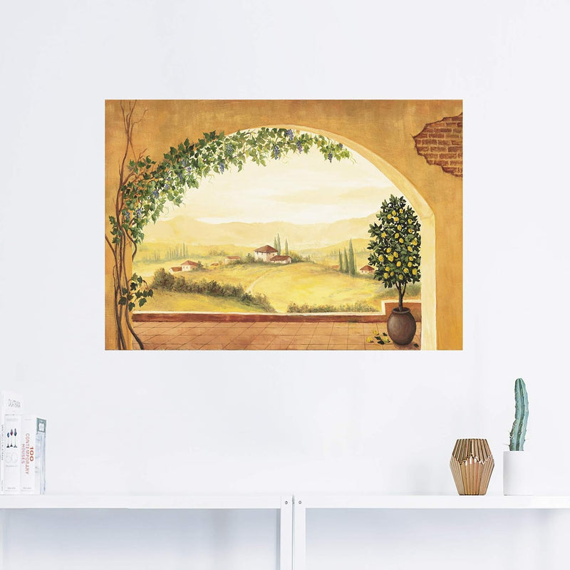 ARTland Wandbild selbstklebend Vinylfolie 100x70 cm Fensterblick Fenster Toskana Landschaft Italien