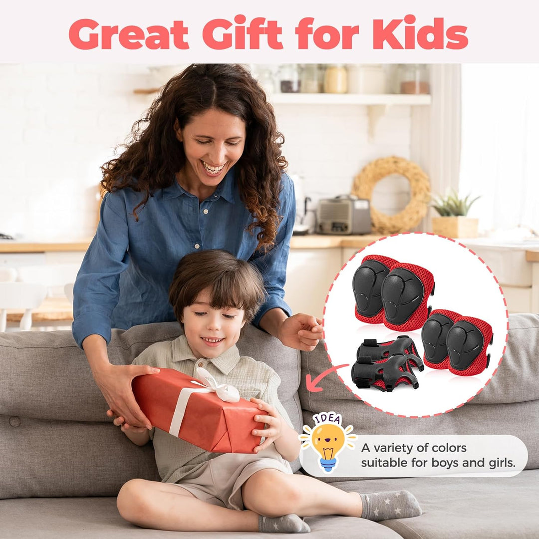 Knieschoner Kinder Schoner Inliner Protektoren: [6er Set] Schützer Inline Skates Kinder Knieschützer