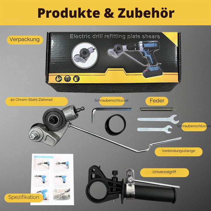 Elektrischer Bohrplattenschneider, Elektrischer Metallknabber Metallblechschneider Metal Nibbler Dri