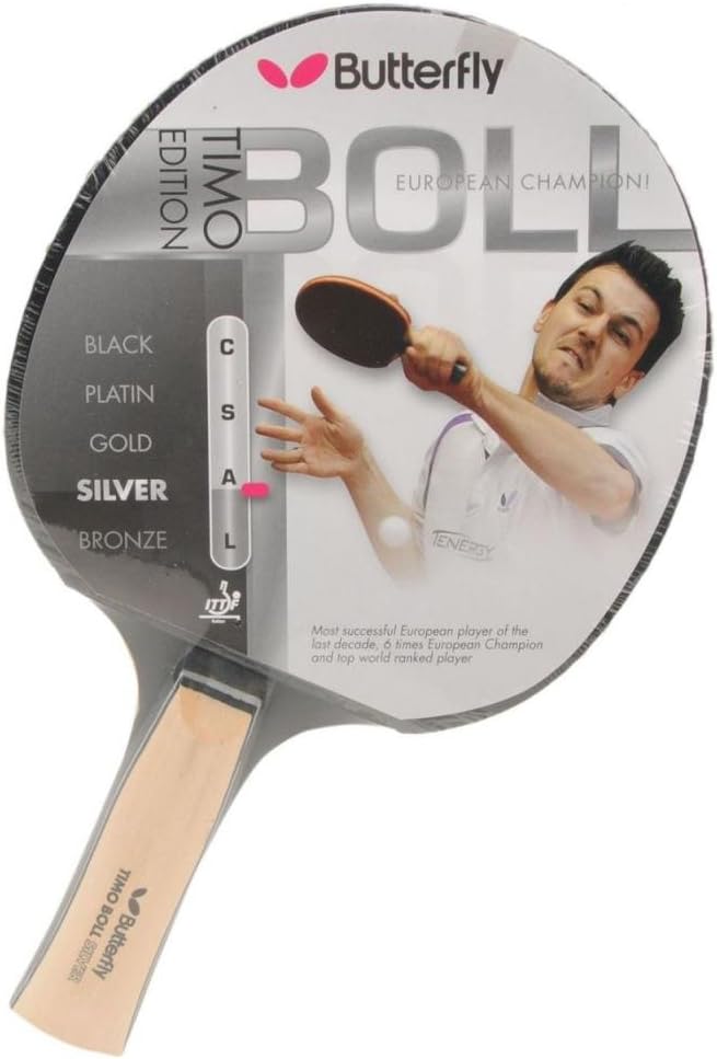 Butterfly Timo Boll Tischtennisschläger - ITTF zugelassen Silver, schwarz-silver 85015, Silver, schw