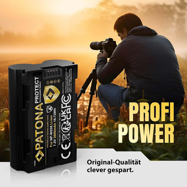 PATONA Protect V1 Akku NP-W235 (2400 mAh) mit NTC-Sensor und V1 Gehäuse - kompatibel mit Fuji Fujifi