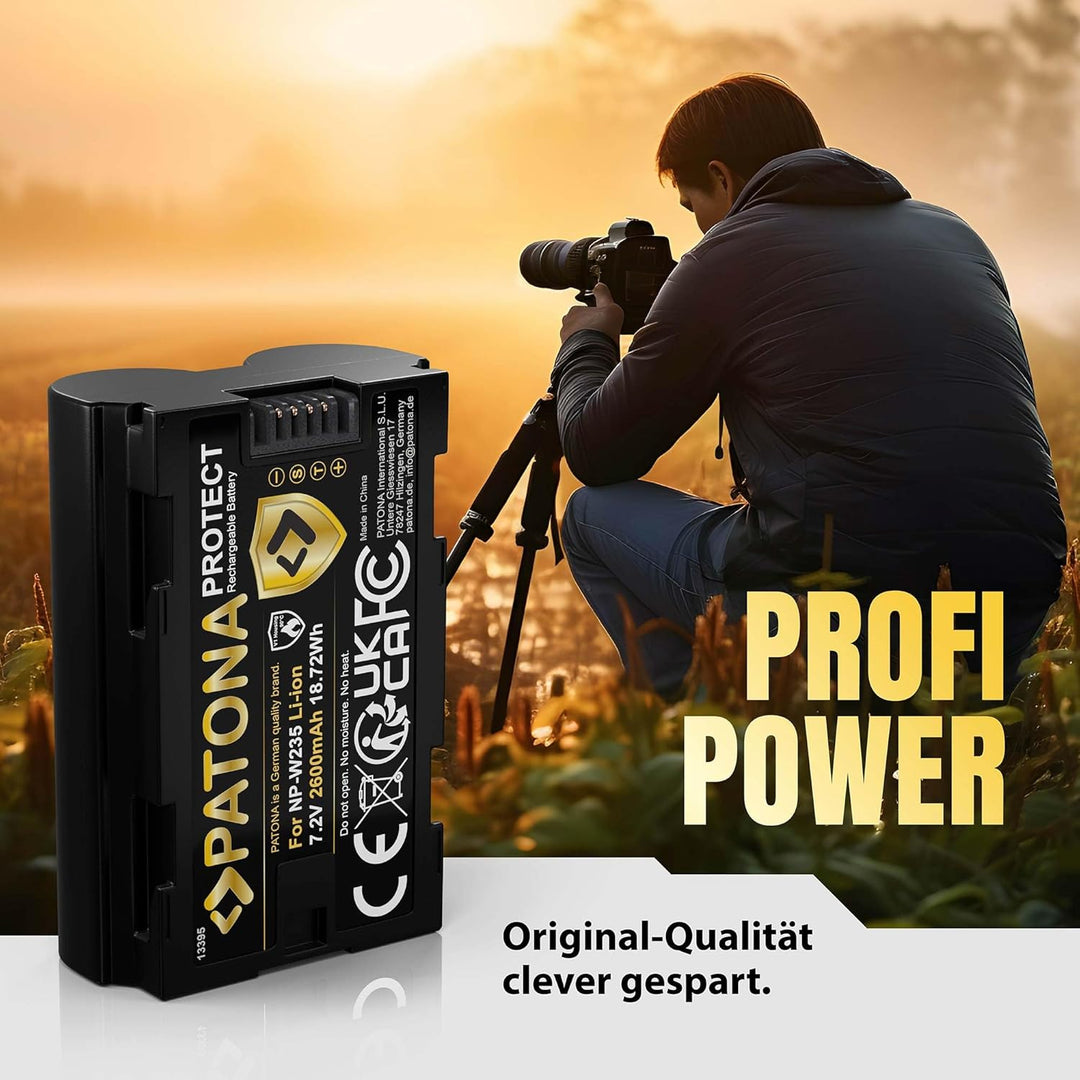 PATONA Protect V1 Akku NP-W235 (2400 mAh) mit NTC-Sensor und V1 Gehäuse - kompatibel mit Fuji Fujifi