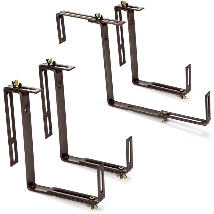 com-four® 4X Blumenkastenhalter für Balkon-Brüstungen und Geländer - Flexible Befestigung aus Metall