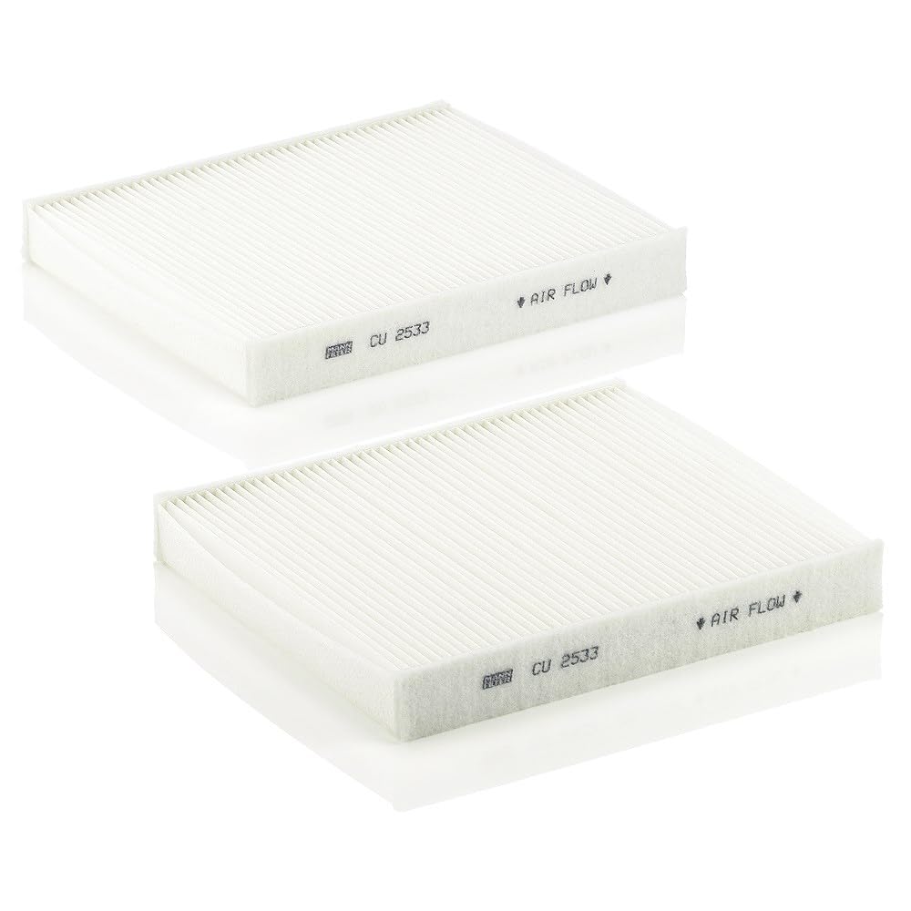 MANN-FILTER CU 2533-2 Innenraumfilter – Kabinenluftfilter Satz (2er Set) – Für PKW CU Single, CU Sin