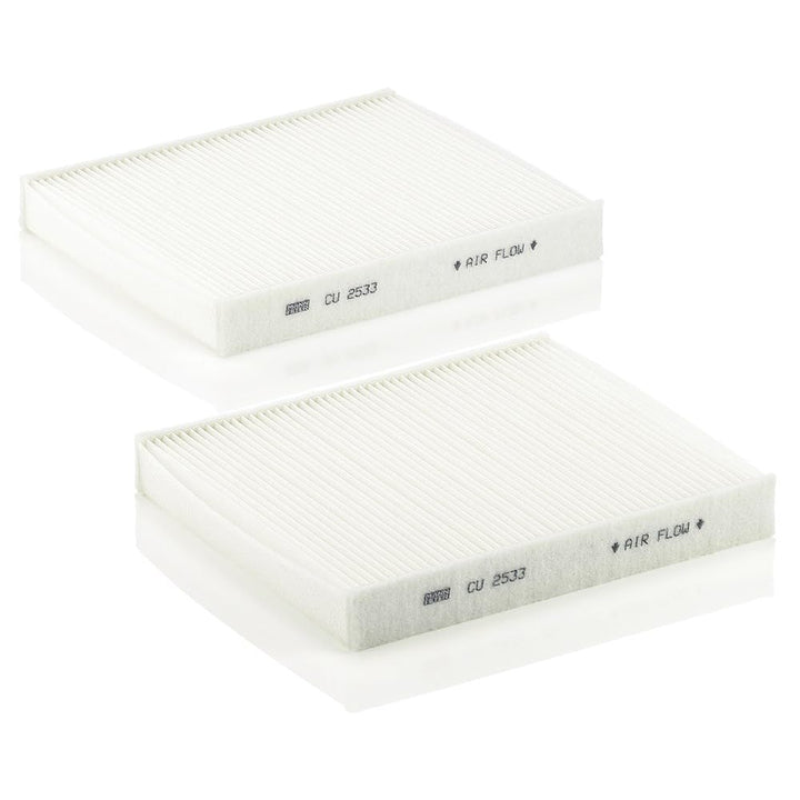 MANN-FILTER CU 2533-2 Innenraumfilter – Kabinenluftfilter Satz (2er Set) – Für PKW CU Single, CU Sin
