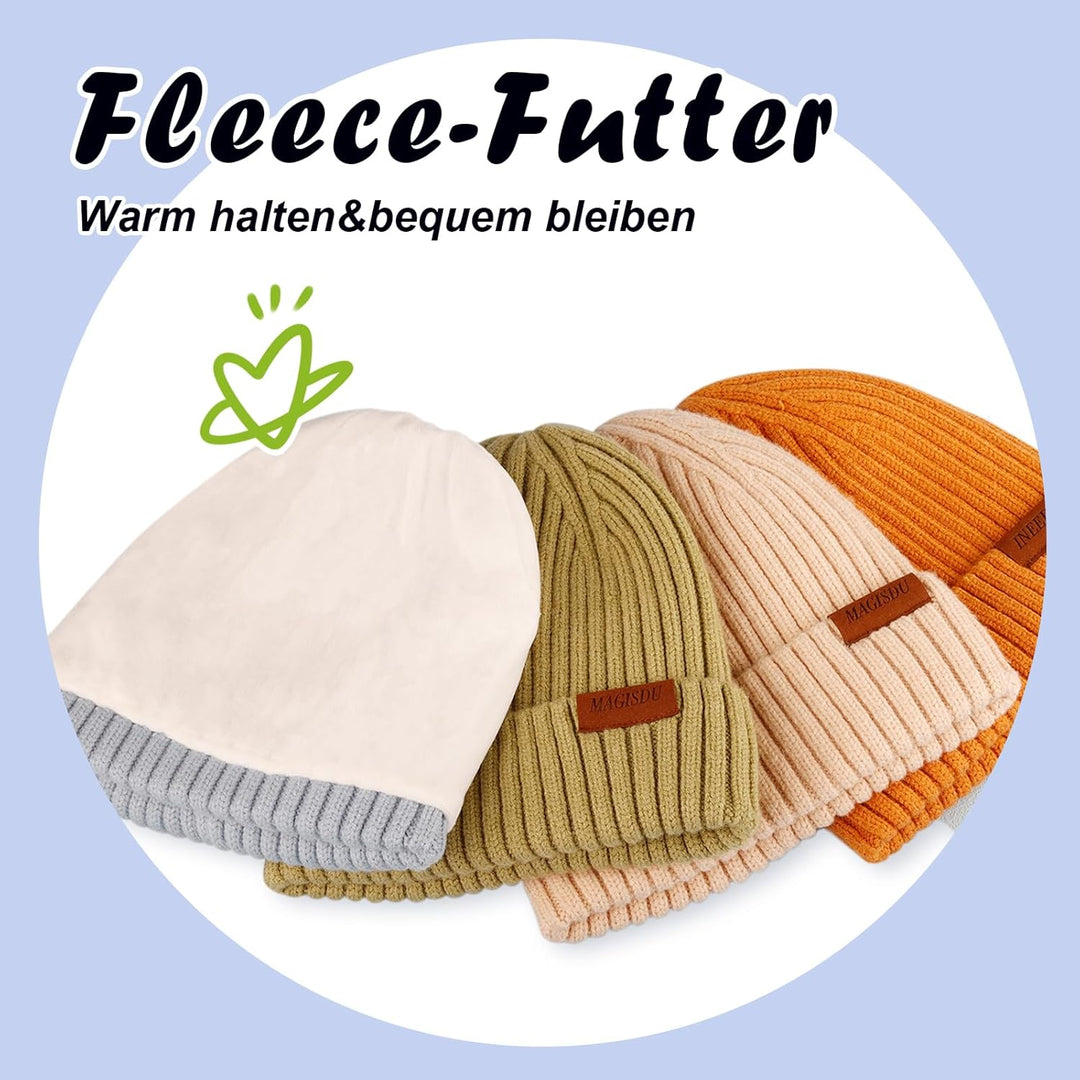 MAGISDU Baby Wintermütze Kinder Merino Mütze Jungen&Mädchen Wollmütze Strickmütze Winter Beanie Ther