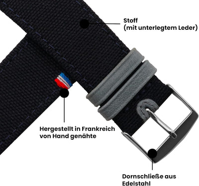 Eternel - Für Apple Watch-kompatibles Uhrenarmband New Rover - Stoff aus französischer Herstellung -