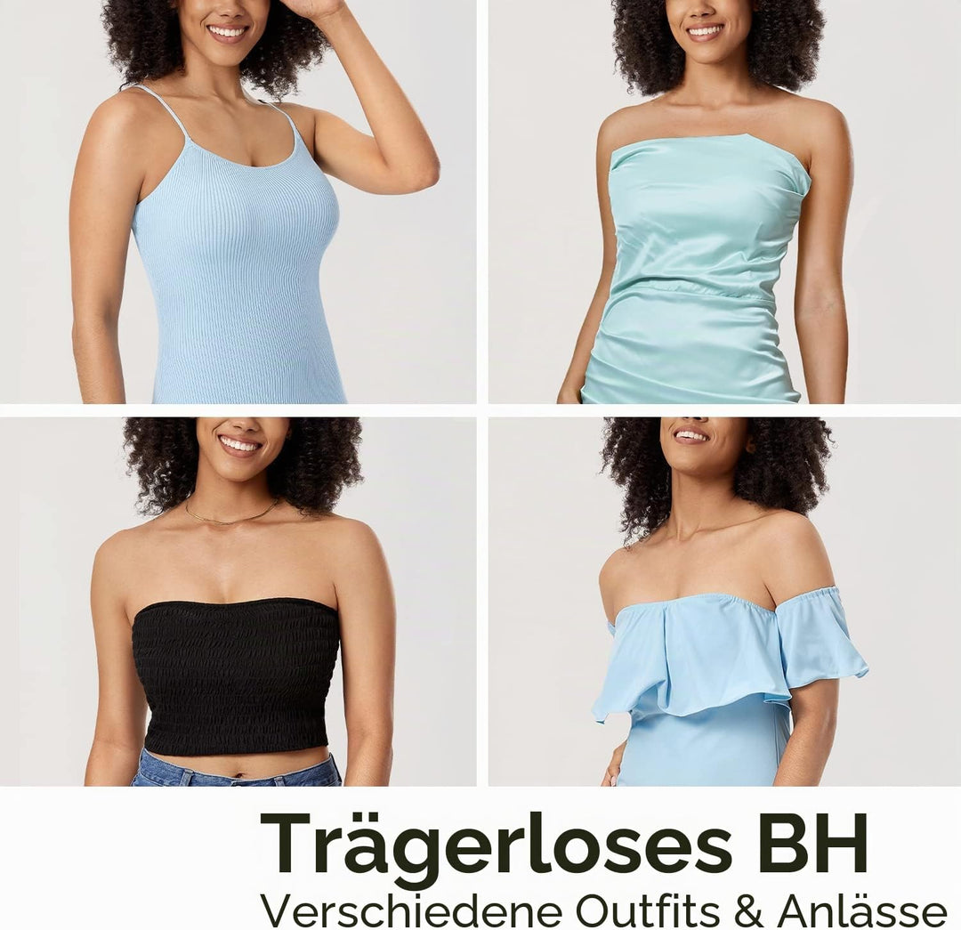 DELIMIRA Damen Minimizer Trägerloser BH mit Bügel Grosse Grössen Dirndl Bandeau BH ohne Polster 85A