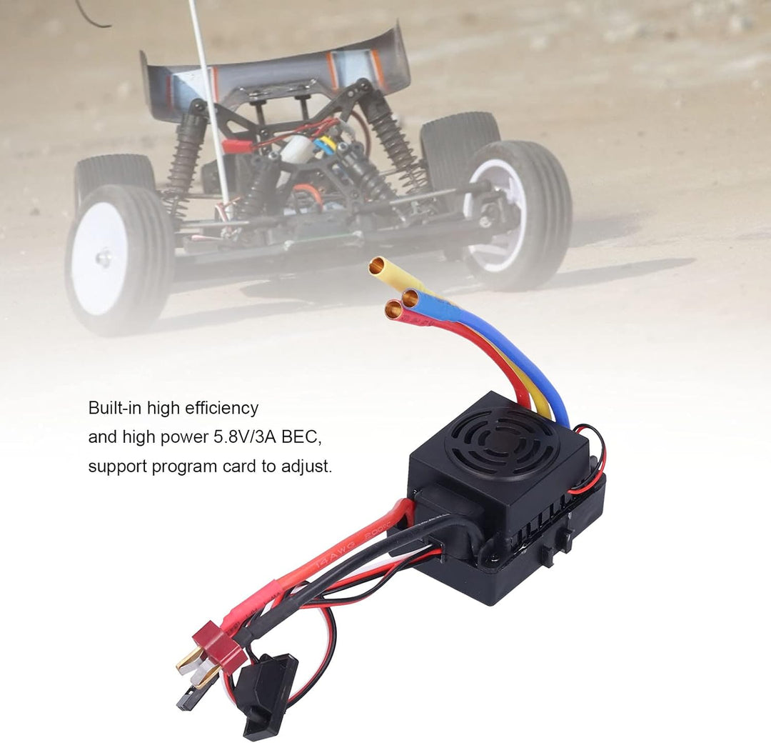 1/10 RC ESC, Exzellente Beschleunigung Brushless ESC mit 60A ESC für 2‑3S Li‑Po / 4‑9S NI‑Mh NI‑Cd A