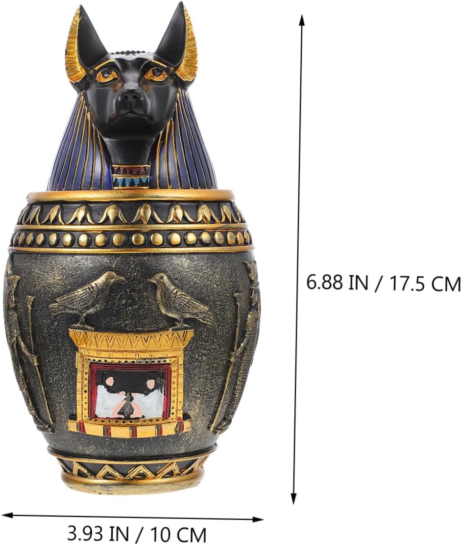 BESPORTBLE Wohnkultur Götter Statuen Ägyptischer Überdachungskrug Antikes Ägyptisches Vorratsglas Or