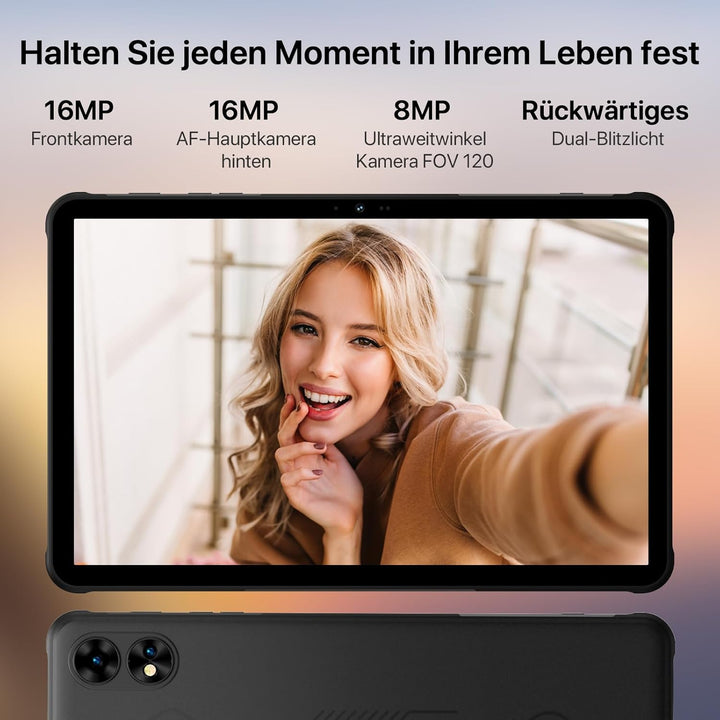 UMIDIGI 2024 Android 13 Tablet 11 Zoll,Active T1 Leichtes Rugged Tablet Wasserdicht,16GB+128GB(TF 1T