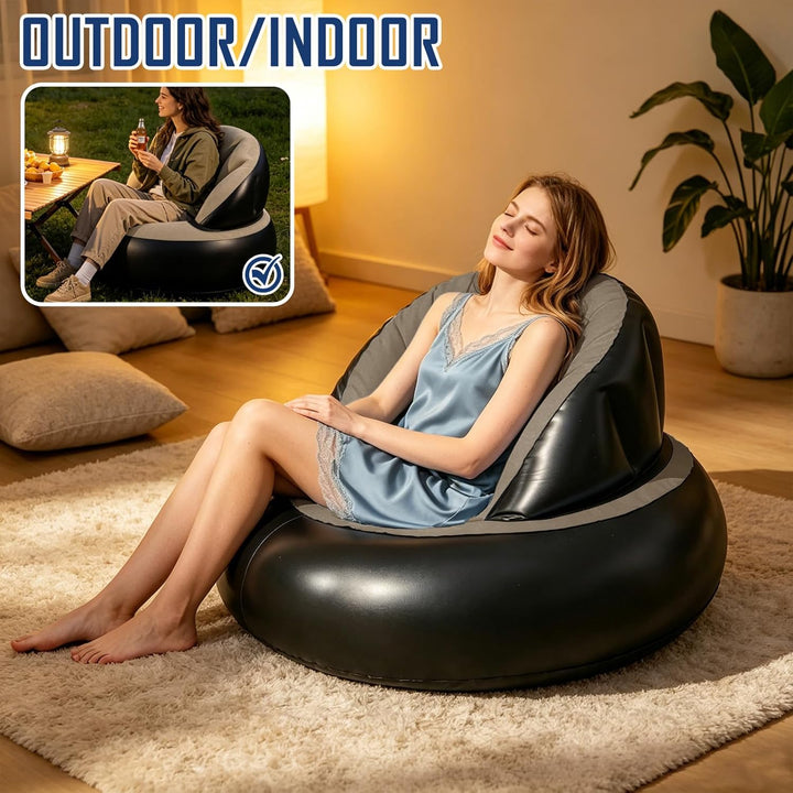 Aufblasbares Sofa, Wasserdichtes Aufblasbarer Sessel, Luftsofa mit Fusspumpe, Aufblasbare Couch mit