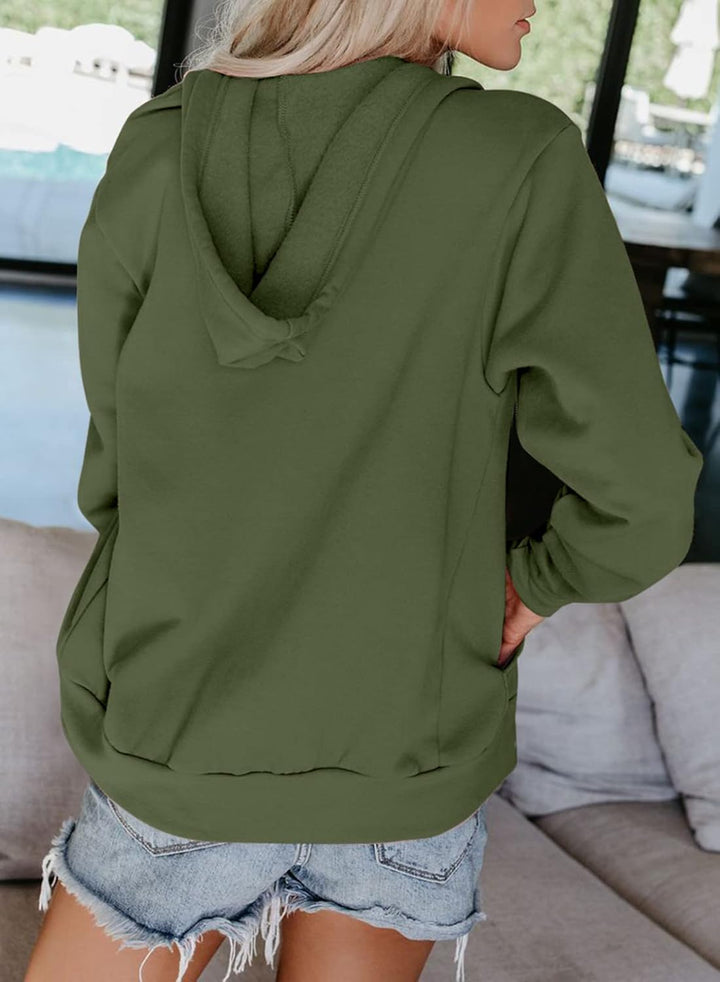 Uusollecy Damen Sweatjacke Hoodie Sweatshirtjacke Pullover Oberteile Kapuzenpullover Einfarbig Full