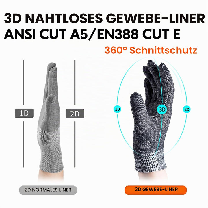 Vgo... 1 Paar Schnittfeste Handschuhe, Sicherheitsleder-Arbeitshandschuhe, Mechaniker-Handschuhe, HP