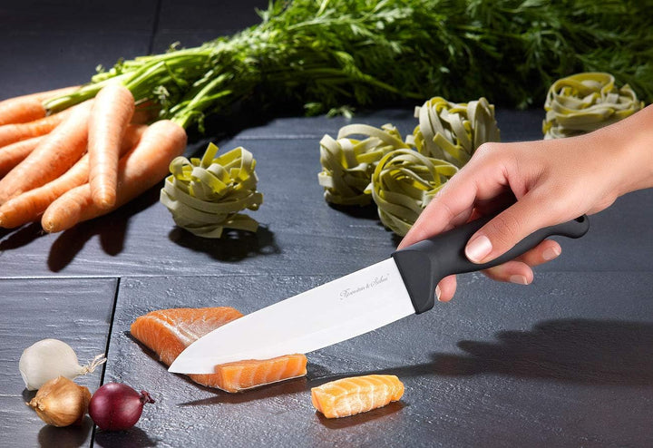 PEARL Keramik Küchenmesser: Keramik-Kochmesser mit 15-cm-Klinge (Messer mit Keramikklinge, Keramikme