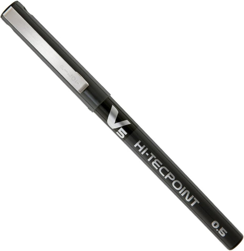 Pilot V5 Hi-Tecpoint Tintenroller (Nadelspitze, Flüssigtinte) 12 Stück schwarz Schwarz 12 Stück (1er