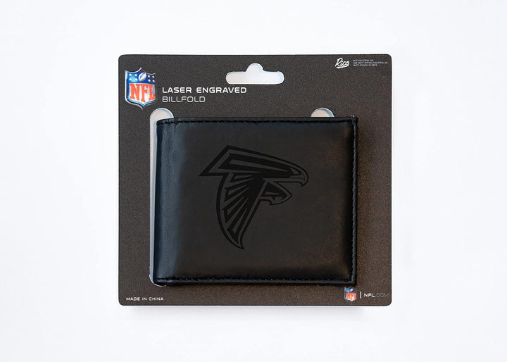 Rico Industries NFL Laser Engraved Billfold Wallet, Black Atlanta Falcons, Atlanta Falcons