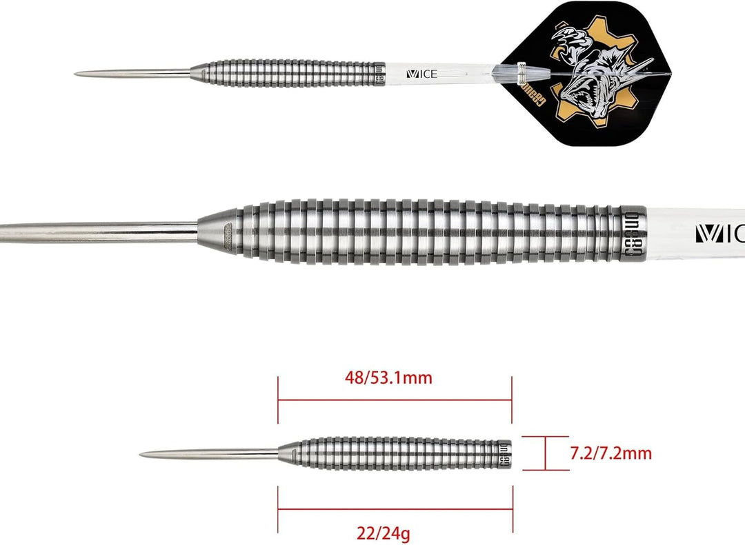 ONE80 Steel Darts R2 Revolution R2 Interchange Re-ptile 2,35 mm Point VHD Steeltip Dart Steeldart mi