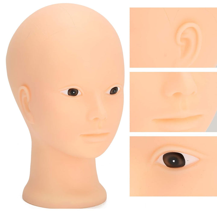 Schaufensterpuppenkopf 49cm | Frisierkopf &amp; Schminkpuppe aus Weichem PVC für Perücken, Make-up Train