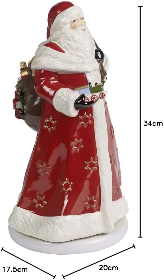 Villeroy und Boch Christmas Toys Memory Santa drehend, Santa Claus Figur mit Drehfunktion, Hartporze