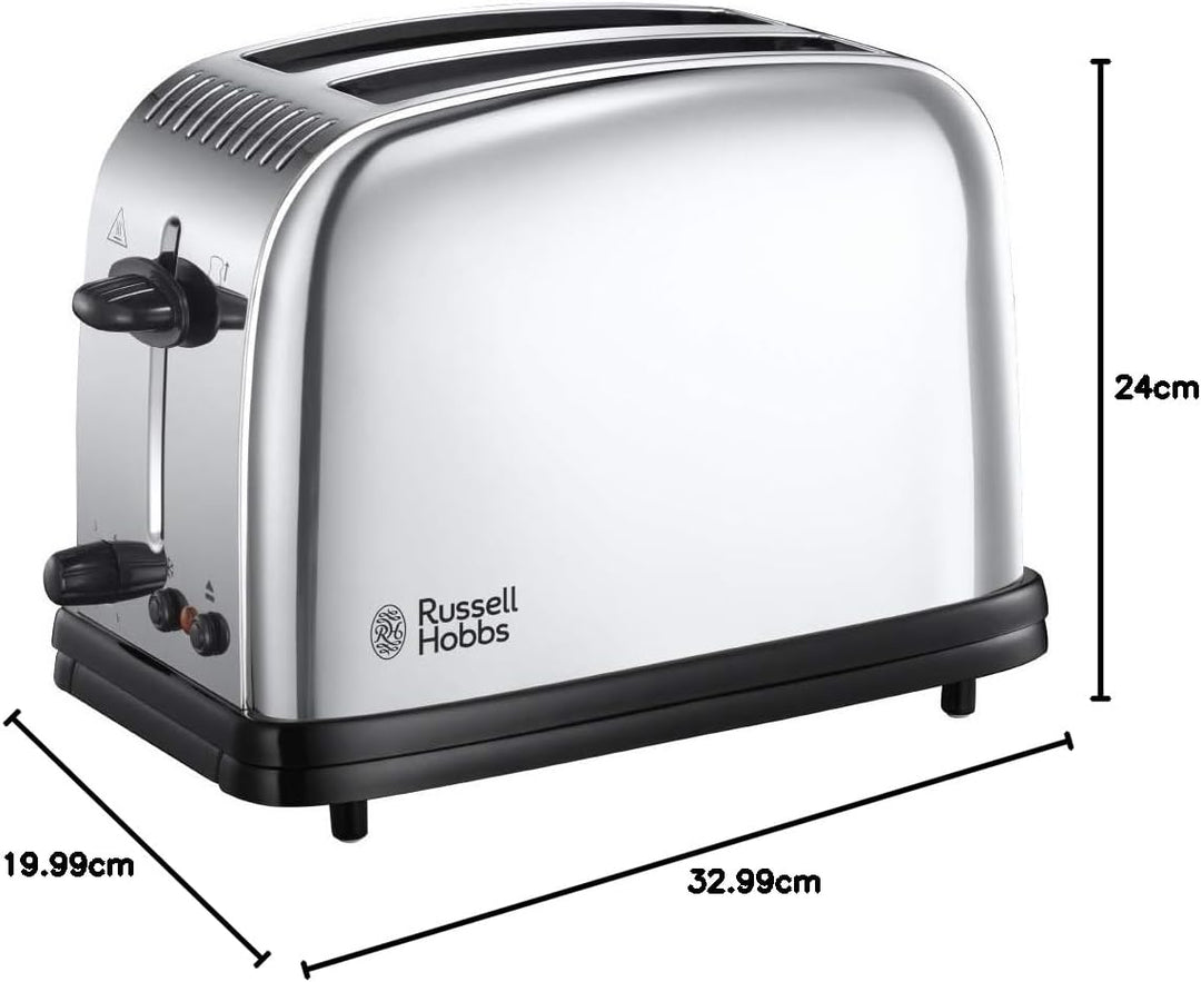 Russell Hobbs Toaster [für 2 Scheiben] Victory Edelstahl (extra breite Toastschlitze, 6 Bräunungsstu