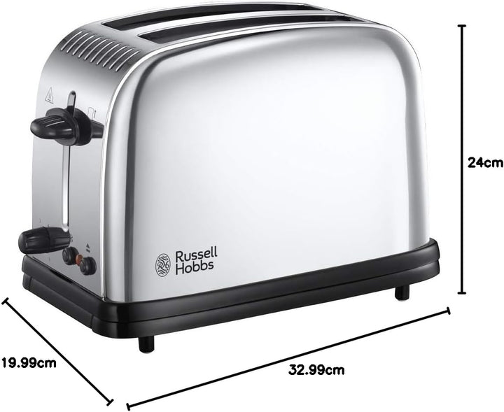 Russell Hobbs Toaster [für 2 Scheiben] Victory Edelstahl (extra breite Toastschlitze, 6 Bräunungsstu