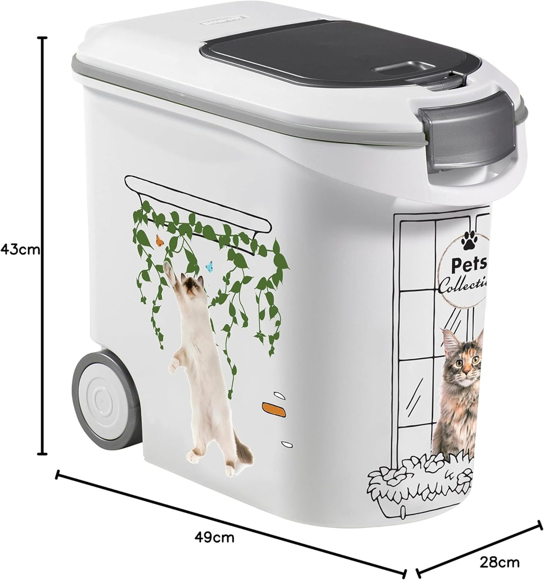 Curver Futterbehälter für Katzen – 35 l/12 kg – Pets Collection – luftdichte Aufbewahrung gegen Gerü