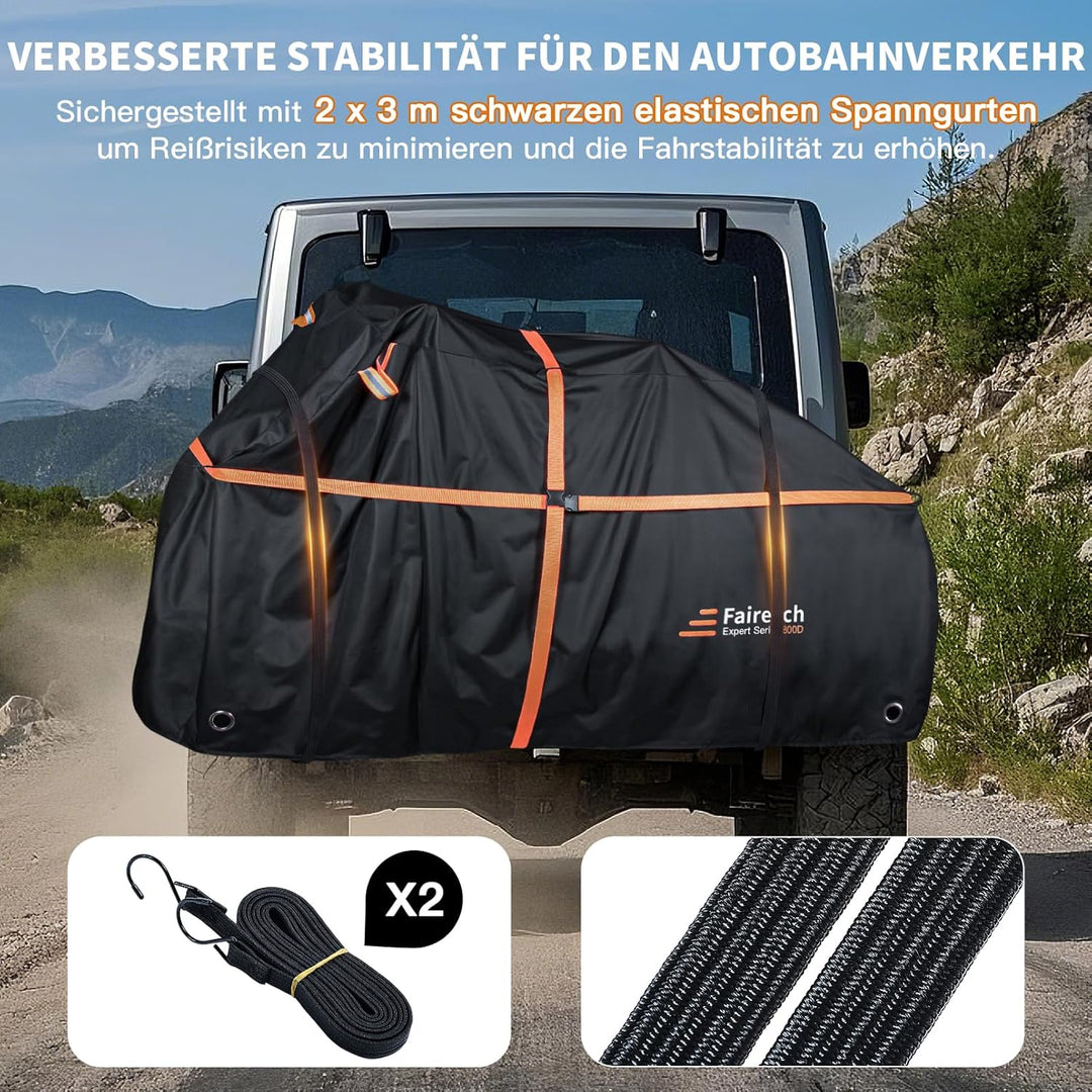 800D Fahrradabdeckung Heckträger für 2 Fahrräder, Fahrradabdeckung für Transport Wasserdichtes &amp; Hea