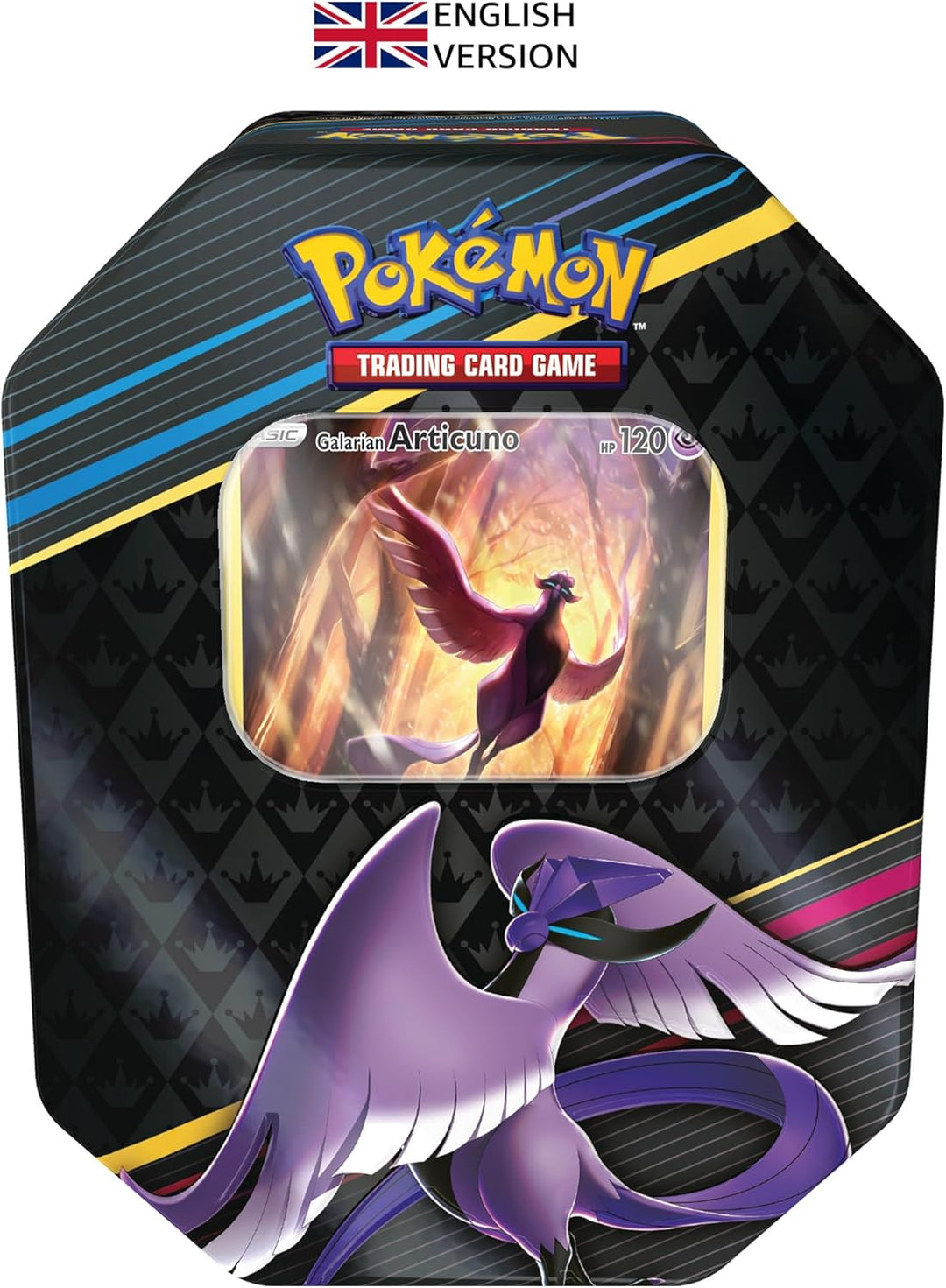 Pokémon-Sammelkartenspiel: Tin-Box Zenit der Könige – Galar-Arktos (1 holografische Karte & 4 Booste