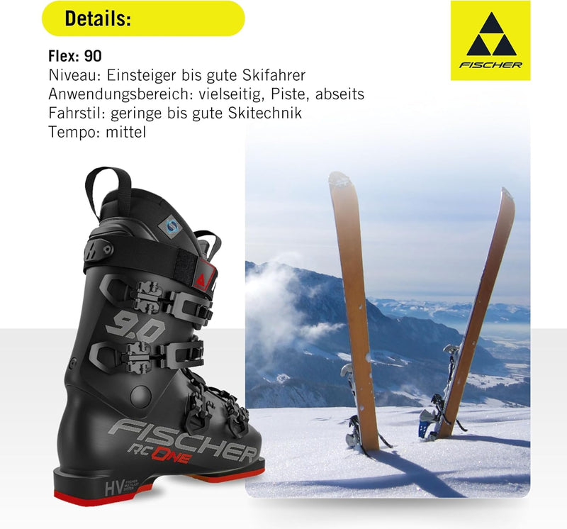 Fischer RC One 9.0 - Yellow/Black - Herren Skischuhe MP29.5 EU45 1/3 RED, MP29.5 EU45 1/3 RED