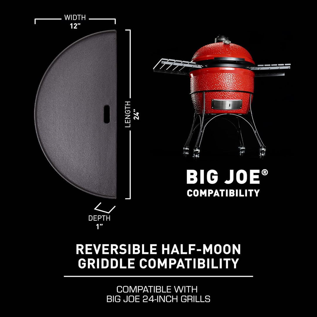 KamadoJoe ® - Zweiseitig verwendbare Gusseiserne Grillplatte (halbrund) - Big Joe, Zweiseitig verwen