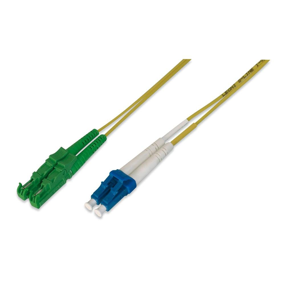 DIGITUS AL-9E2000LC-10I – Glasfaserkabel OS2 – 10 m – E2000 (APC) zu LC (UPC) – Duplex LWL Kabel – 1