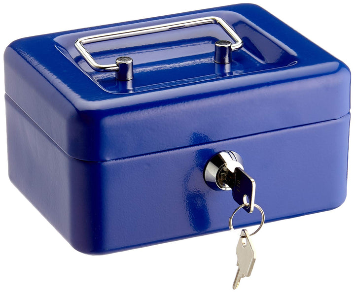 Wedo 145103H Geldkassette (aus pulverbeschichtetem Stahl, versenkbarer Griff, Geldnoten- und Belegek