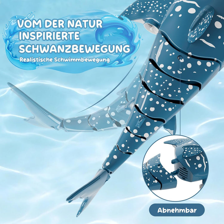 snookids Ferngesteuerter Hai für Kinder, 2,4 GHz RC Hai Spielzeug | Realistisches Schwanzwedeln und