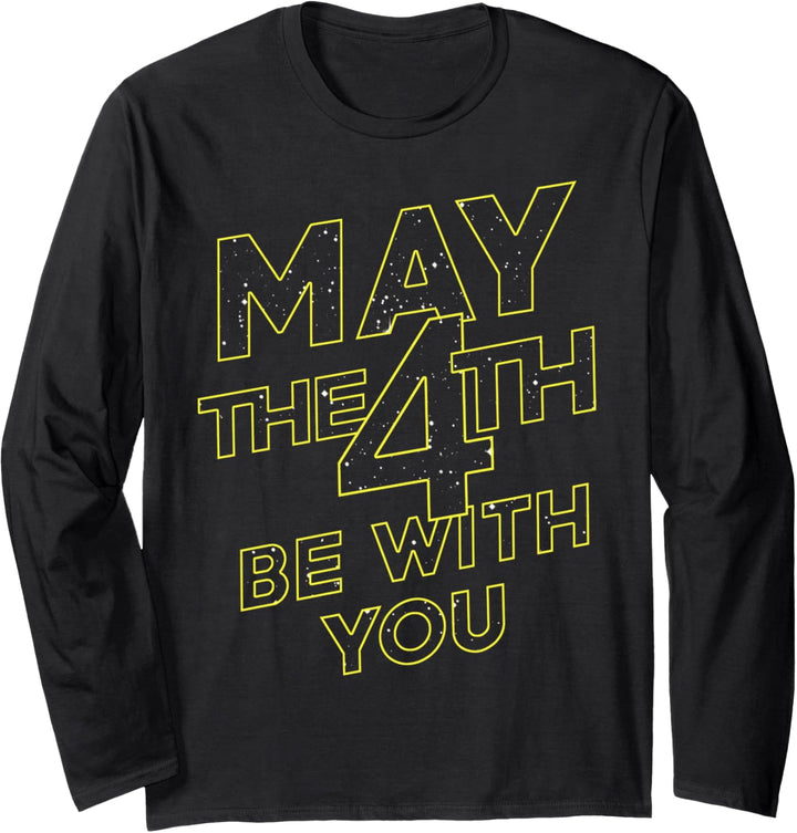 Star Wars May The 4th Be With You Galaxy Fill Text Langarmshirt