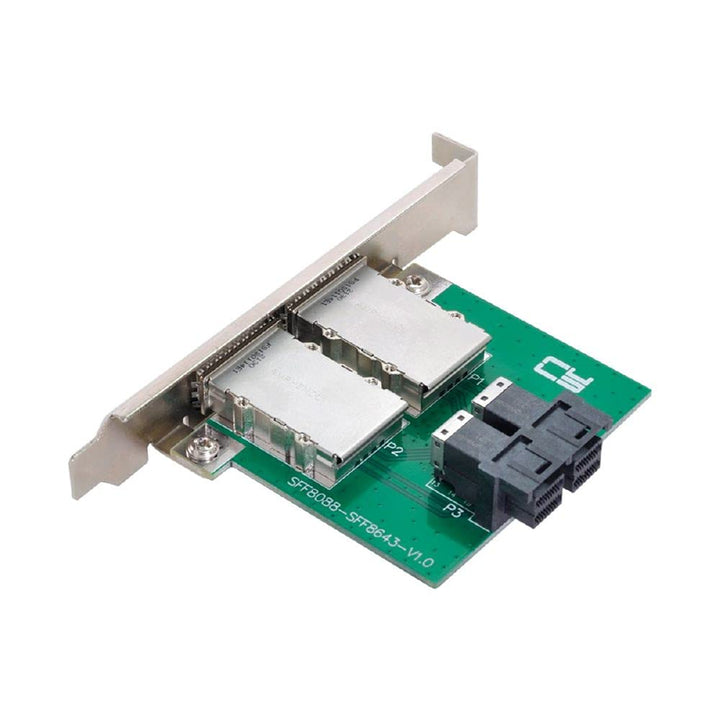 Cablecc Dual Ports Mini SAS SFF-8088 zu internem SAS HD SFF-8643 PCBA-Buchsenadapter mit Low-Profile
