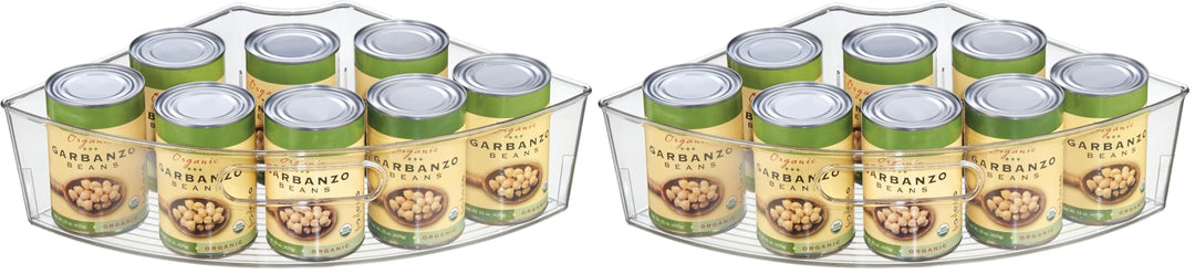 iDesign 62630EU Lazy Susan Schrank-Behälter 1/4, Durchsichtig, Farblos (Packung mit 2) Bezbarvé 1/4