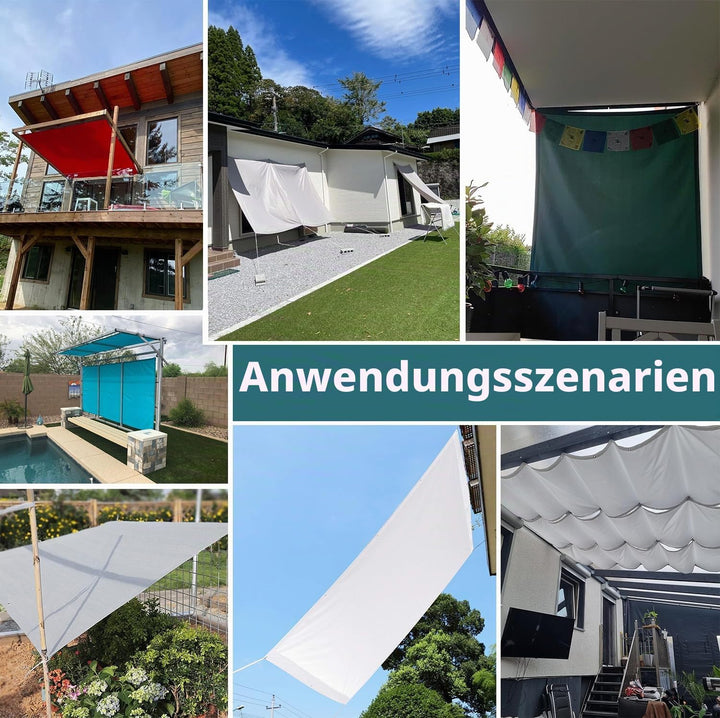 Sonnensegel wasserdicht rechteckig 2x3M, Sonnenschutz Terrasse UV-Schutz, wetterfest, ohne Bohren, 1